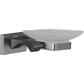 Мыльница GAPPO G0702-9 с держателем, оружейная сталь Мыльница GAPPO G0702-9 с держателем, оружейная сталь